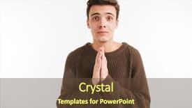  Presentation with camera - Slides with employee wishes - close up portrait background and a tawny brown colored foreground