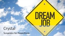  Presentation with dream sky - Cool new slide set with employee wishes - dream job sign with sky backdrop and a light blue colored foreground