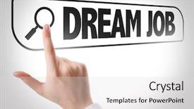  Presentation with job search - PPT theme consisting of employee wishes - dream job written in search background and a light gray colored foreground