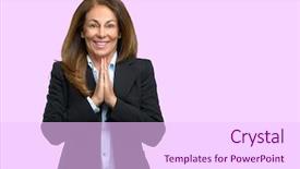  Presentation with praying hands - Theme enhanced with employee wishes - middle age business woman background and a  colored foreground