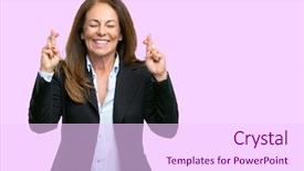  Presentation with good wishes - Beautiful presentation theme featuring employee wishes - middle age business woman backdrop and a pink colored foreground