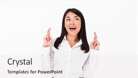  Presentation with good wishes - Presentation design with employee wishes - portrait of a cheery asian background and a  colored foreground