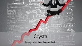  Presentation with monthly report sales in statistics - Amazing presentation design having employee wishes - red arrow report growth statistics backdrop and a light gray colored foreground