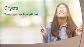  Presentation with beautiful hispanic woman - Theme with employee wishes - young beautiful hispanic business woman background and a  colored foreground