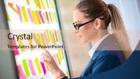  Presentation with employee - PPT theme with employee with many conflicting priorities background and a lemonade colored foreground