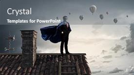  Presentation with skills - Slides consisting of employee with super skills background and a gray colored foreground