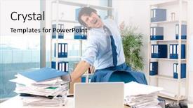  Presentation with employee anniversary work office - Presentation with employee with too much work background and a  colored foreground