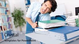  Presentation with employee anniversary work office - Colorful presentation theme enhanced with employee with too much work backdrop and a  colored foreground