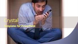  Presentation with space - PPT theme enhanced with employee-working-in-tight-space background and a violet colored foreground