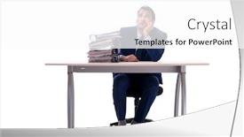  Presentation with employee - PPT theme enhanced with employee-working-isolated-on-white background and a white colored foreground