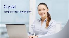  Presentation with technology - Cool new PPT theme with new employees - business and technology concept backdrop and a sky blue colored foreground