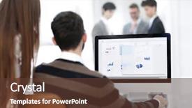  Presentation with sales - Theme enhanced with employees analyze marketing scheme background and a  colored foreground