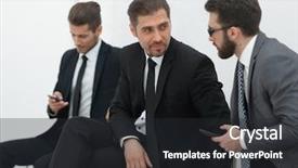  Presentation with news - Amazing PPT theme having employees discuss the news sitting backdrop and a  colored foreground