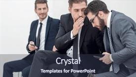  Presentation with employee anniversary work office - Amazing PPT layouts having employees discuss the news sitting backdrop and a  colored foreground