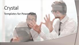  Presentation with news - Slides consisting of employees enjoying the good news background and a white colored foreground