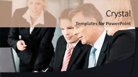  Presentation with team meeting - Slides having employees looking at good news background and a lemonade colored foreground