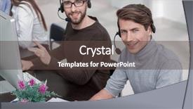  Presentation with bullseye center goal success business - Amazing theme having employees of the business center backdrop and a tawny brown colored foreground