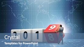  Presentation with reveal - Presentation design with employees transition - businessman employee rotating cube background and a  colored foreground