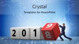  Presentation with reveal - Presentation theme featuring employees transition - businessman employee rotating cube background and a  colored foreground