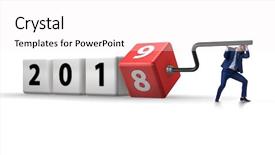  Presentation with reveal - Theme featuring employees transition - businessman employee rotating cube background and a sky blue colored foreground