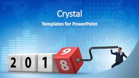  Presentation with reveal - Audience pleasing slides consisting of employees transition - businessman employee rotating cube backdrop and a teal colored foreground