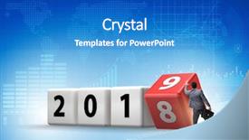  Presentation with reveal - Audience pleasing slides consisting of employees transition - businessman employee rotating cube backdrop and a teal colored foreground