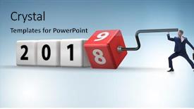  Presentation with reveal - Slide deck with employees transition - businessman employee rotating cube background and a light blue colored foreground