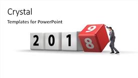  Presentation with reveal - Beautiful slides featuring employees transition - businessman employee rotating cube backdrop and a white colored foreground