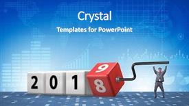  Presentation with reveal - Slides featuring employees transition - businessman employee rotating cube background and a teal colored foreground