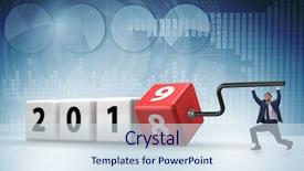  Presentation with reveal - Presentation theme having employees transition - businessman employee rotating cube background and a sky blue colored foreground