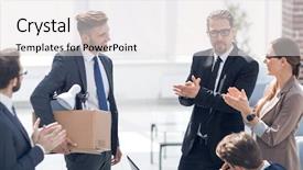  Presentation with welcome aboard new staff - PPT layouts consisting of employees welcome the new team background and a light gray colored foreground