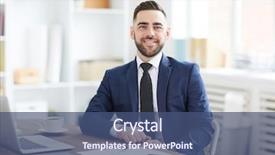  Presentation with director - PPT theme having suit and tie looking background and a ocean colored foreground