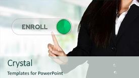  Presentation with ready - Presentation design enhanced with employer branding - confident businesswoman who is ready background and a  colored foreground