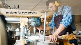  Presentation with handyman - Cool new slides with employment - handyman backdrop and a coral colored foreground