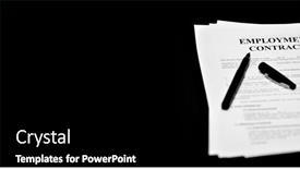  Presentation with title - Presentation theme having employment-agreement-document-with-title background and a black colored foreground