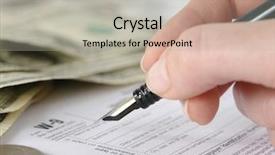  Presentation with employment law - Colorful slide deck enhanced with employment law - hand filling w-9 income tax backdrop and a light gray colored foreground