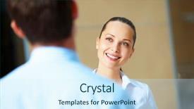  Presentation with job interview - Presentation theme having employment law - job applicant having an interview background and a cool aqua colored foreground