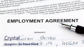  Presentation with employment law - Slides enhanced with employment of an employee background and a sky blue colored foreground