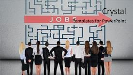  Presentation with puzzle team - Audience pleasing PPT theme consisting of employment puzzle - jobs word maze and business backdrop and a light gray colored foreground