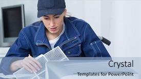  Presentation with cleaning detergents - Audience pleasing slides consisting of employment replacement - cleaning the filter backdrop and a  colored foreground