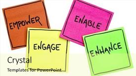 Presentation with empower - Audience pleasing slide deck consisting of empower engage enable and enhance backdrop and a blonde colored foreground