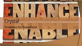  Presentation with empower - Slide set with empower enhance enable and engage background and a coral colored foreground