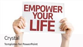  Presentation with empower - Slides having empower your life card isolated background and a sky blue colored foreground