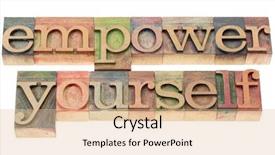  Presentation with empower - Slide set enhanced with empower yourself - isolated text background and a lemonade colored foreground