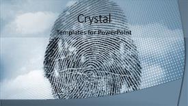  Presentation with fingerprint - Cool new slides with empreinte digitale - fingerprint against sky background backdrop and a light blue colored foreground