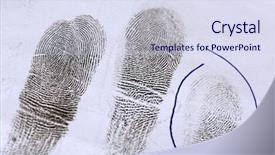  Presentation with fingerprints - Cool new slide deck with empreinte digitale - fingerprints close-up isolated on white backdrop and a sky blue colored foreground