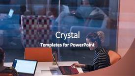  Presentation with coworking - Cool new presentation theme with using a laptop in coworking backdrop and a ocean colored foreground