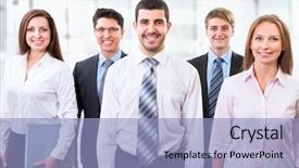  Presentation with young business people - Amazing presentation design having empresa familiar - business team group of young backdrop and a  colored foreground