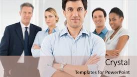  Presentation with businessman standing on mountain top - Cool new PPT theme with empresa familiar - smart businessman standing in front backdrop and a  colored foreground