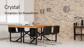  Presentation with office - Presentation consisting of empty - modern office interior with wooden background and a mint green colored foreground